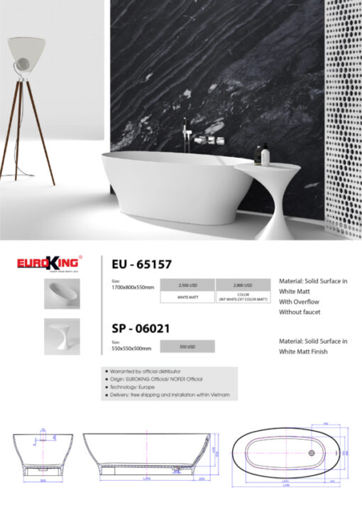 Báo giá bồn tắm EU-65157