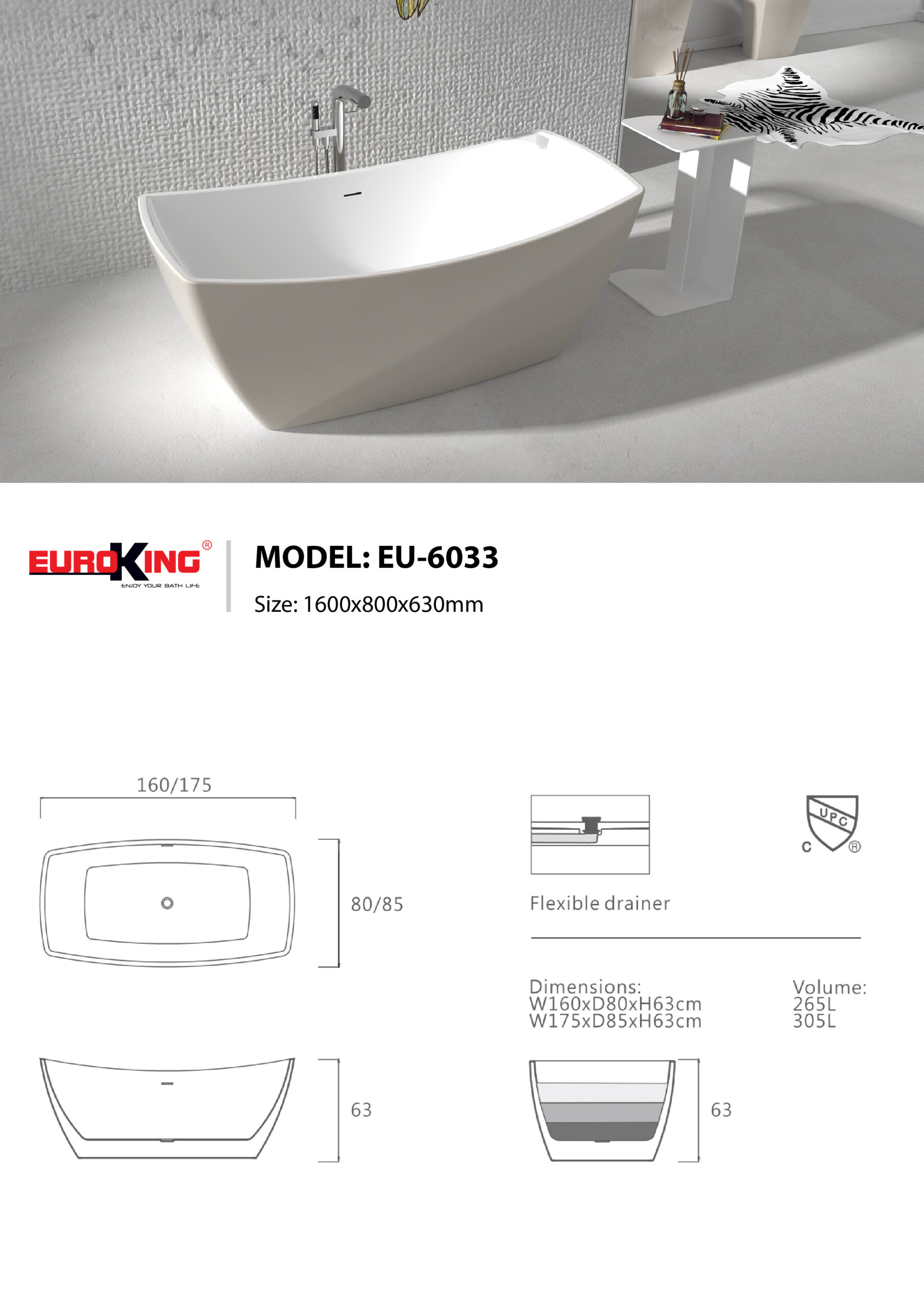 Sơ đồ kỹ thuật bồn tắm eu-6033