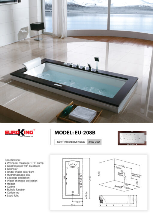 Báo giá sản phẩm bồn tắm EU-208B