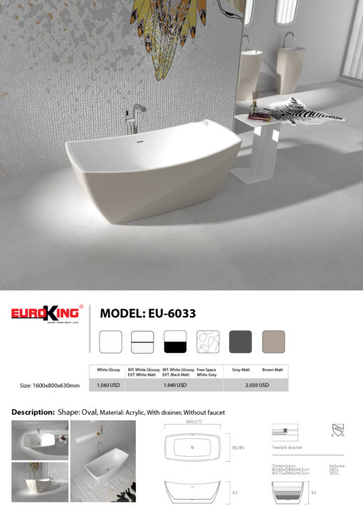 Báo giá bồn tắm EU-6033